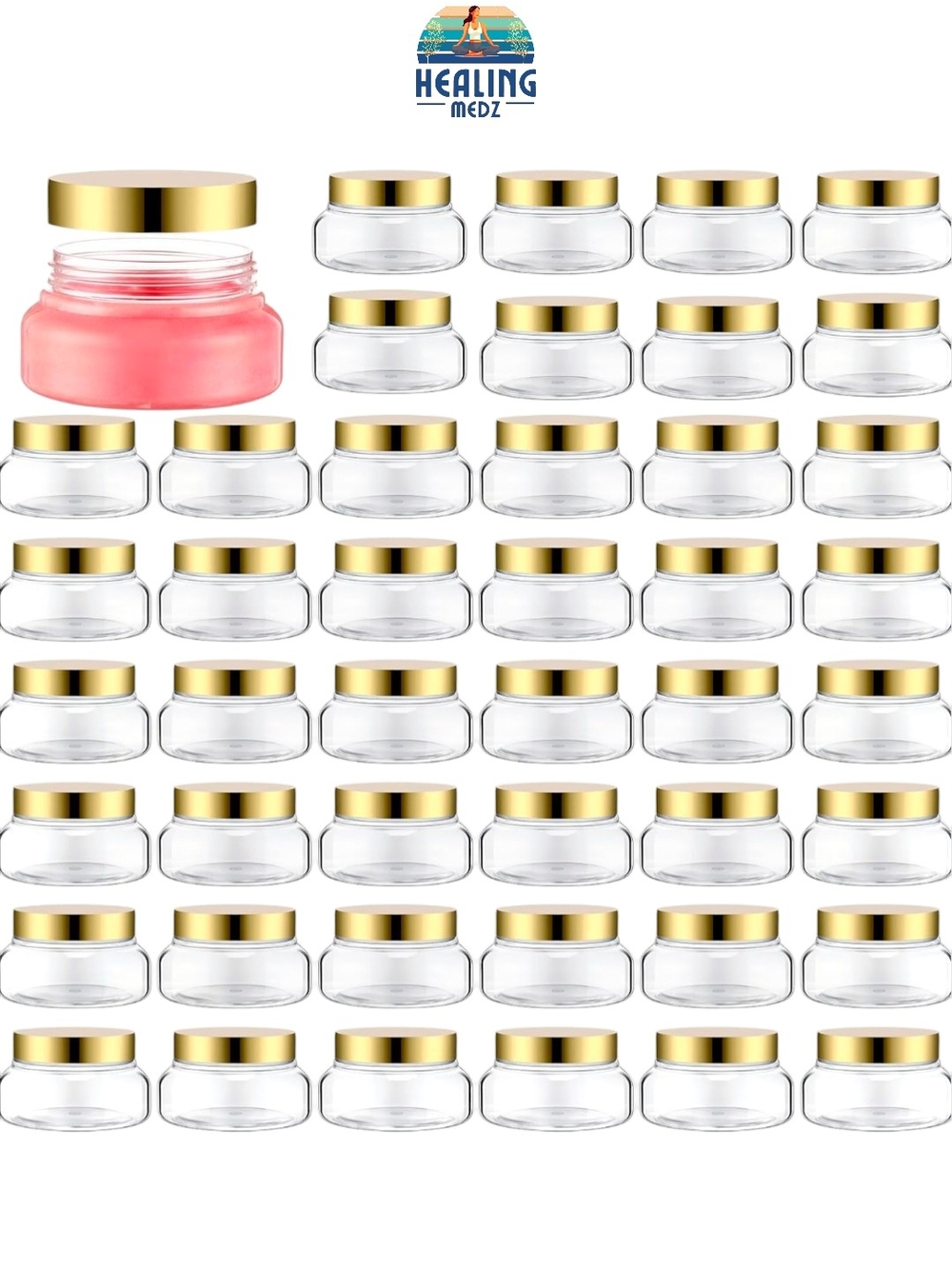 48pcs Plastic Jars with Lids Round Empty Containers Travel Containers for Creams